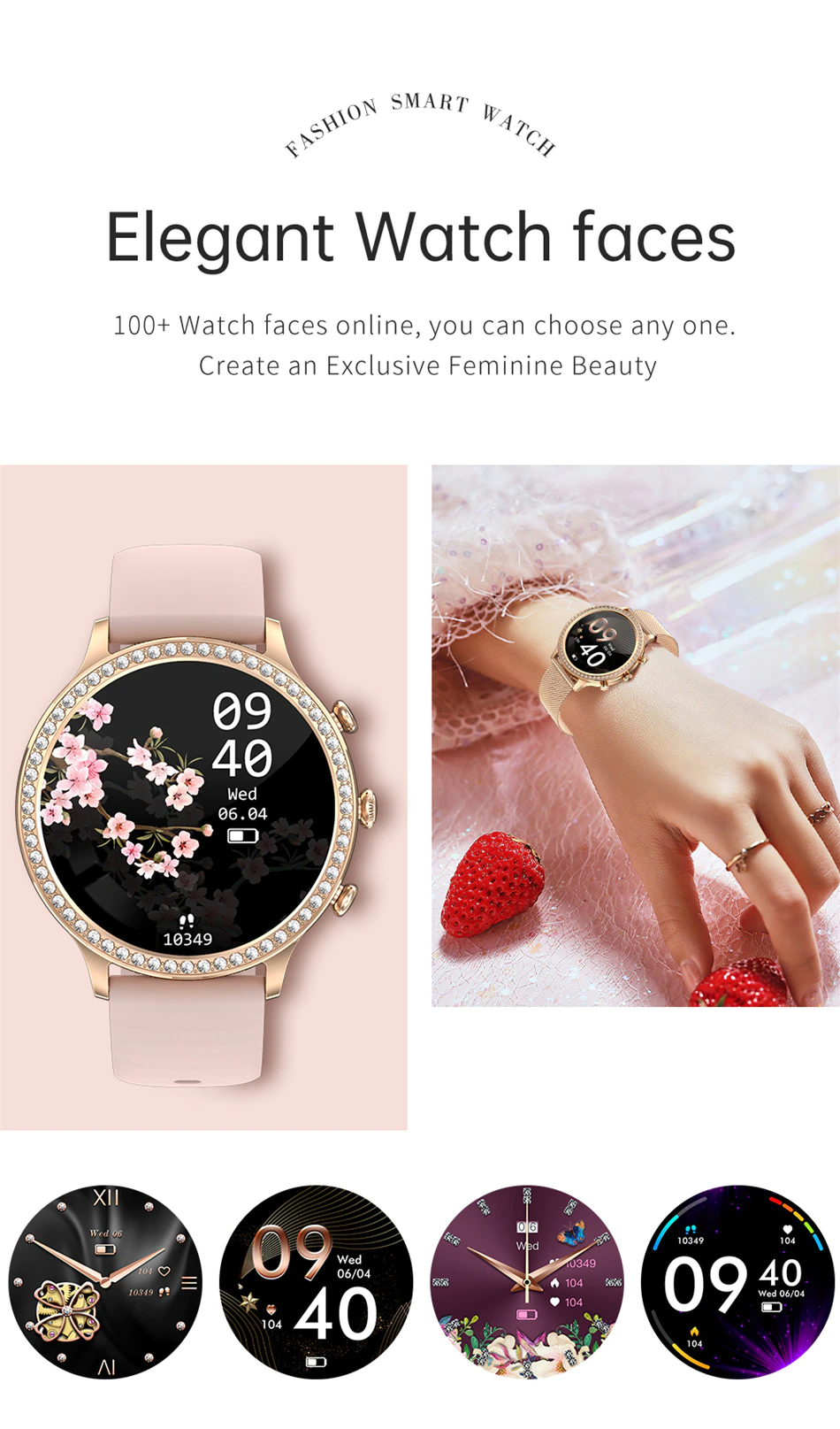 SMARTWATCH LIGE FEMININO P/ USO EM DIVERSAS ATIVIDADES 2