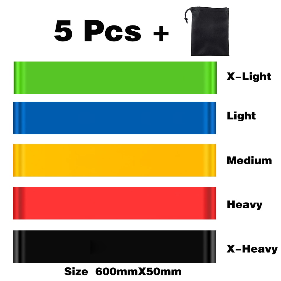 FAIXA DE RESISTÊNCIA ( 04 OU 05 PÇS ) P/ TREINAMENTO - FITA ELÁSTICA
